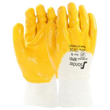 Nitril-Baumwolle gelber Handschuh 2X11A - NP01